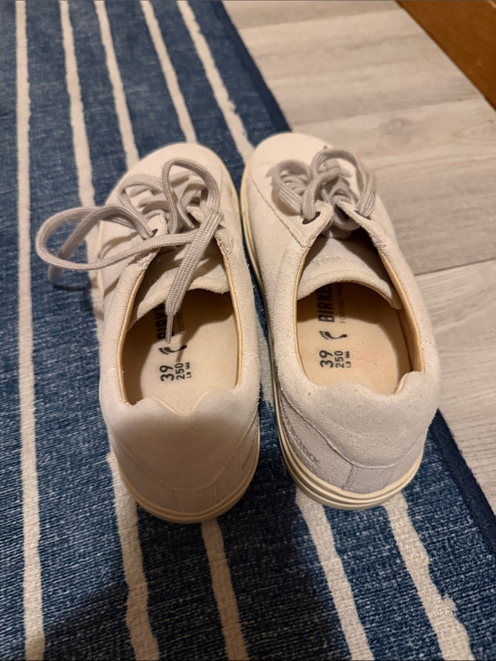Birkenstock Women's Lace-Up Suede Sneakers in Off-White